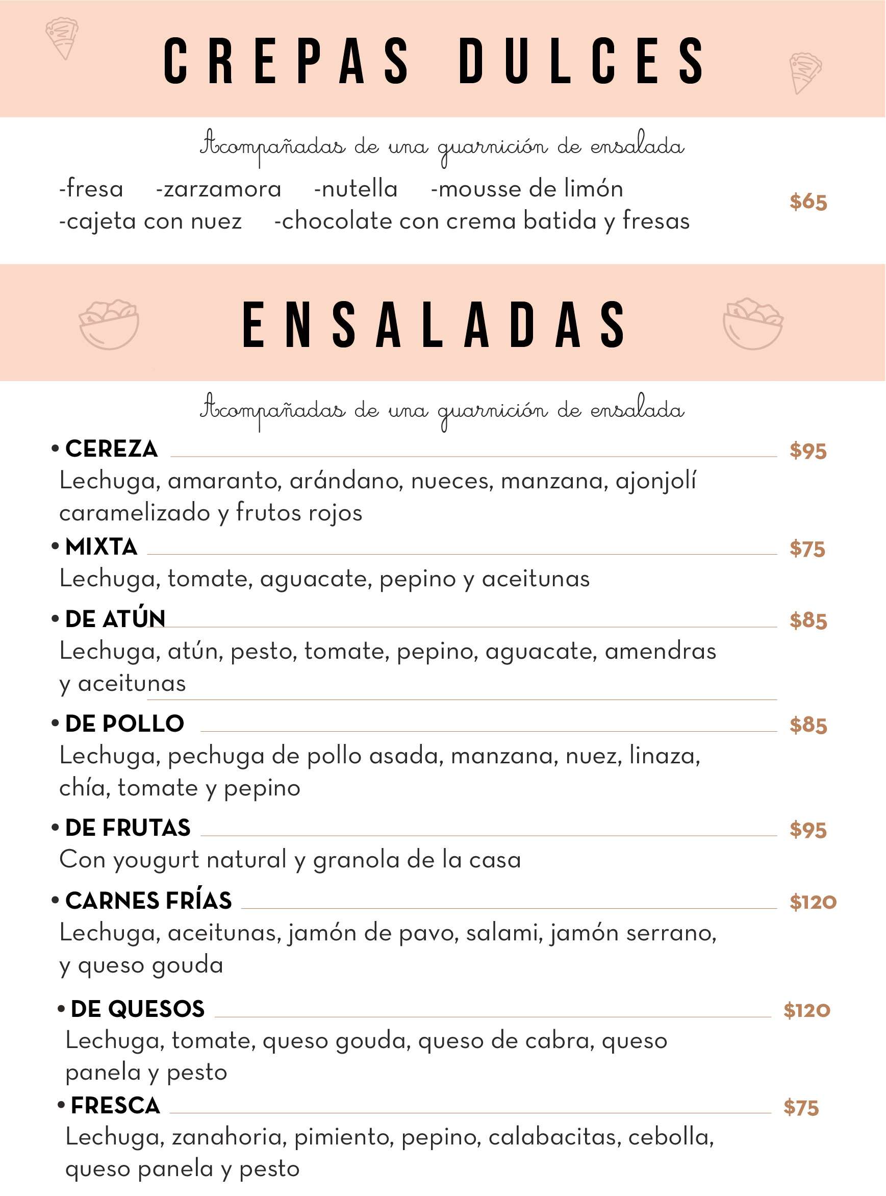 Carta de Cereza Repostería Fina — página 2